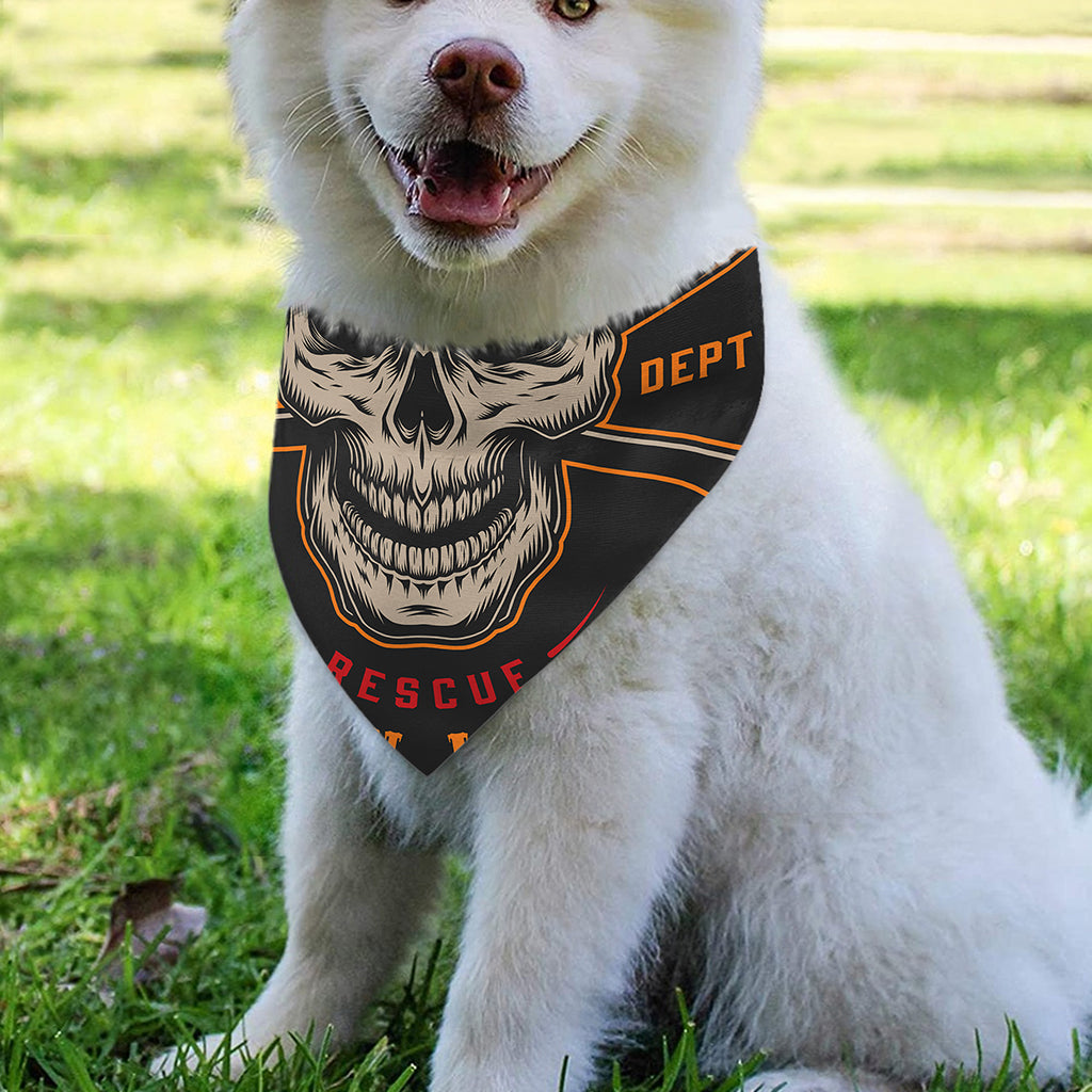 Firefighter First In Last Out Print Over The Collar Dog Bandana