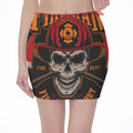 Firefighter First In Last Out Print Pencil Mini Skirt
