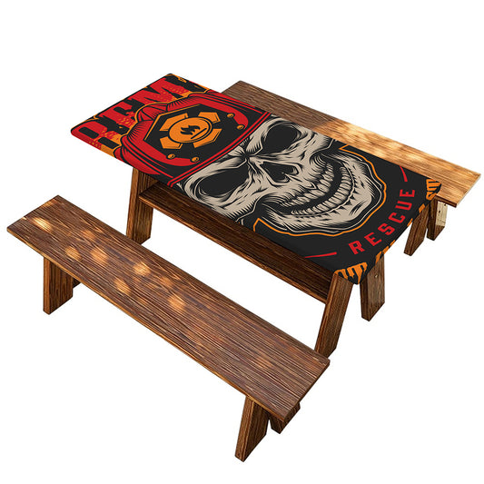 Firefighter First In Last Out Print Picnic Table Cover