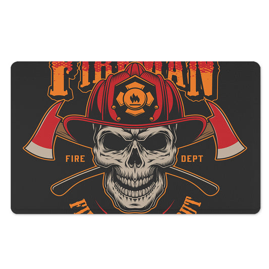 Firefighter First In Last Out Print Polyester Doormat