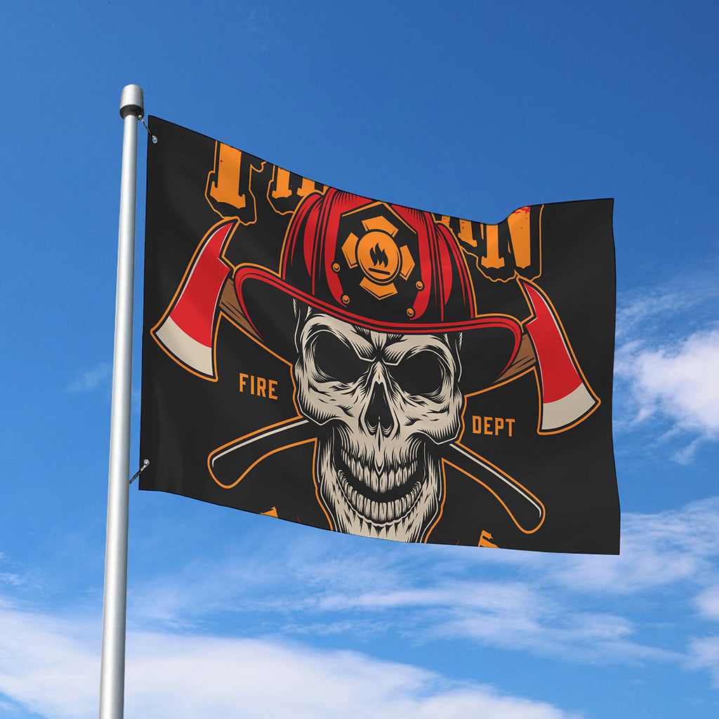 Firefighter First In Last Out Print Polyester Flag