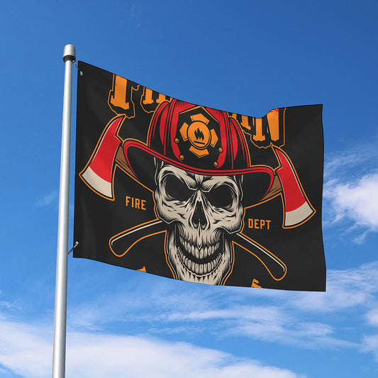 Firefighter First In Last Out Print Polyester Flag