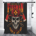 Firefighter First In Last Out Print Premium Shower Curtain