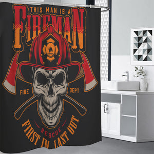 Firefighter First In Last Out Print Premium Shower Curtain