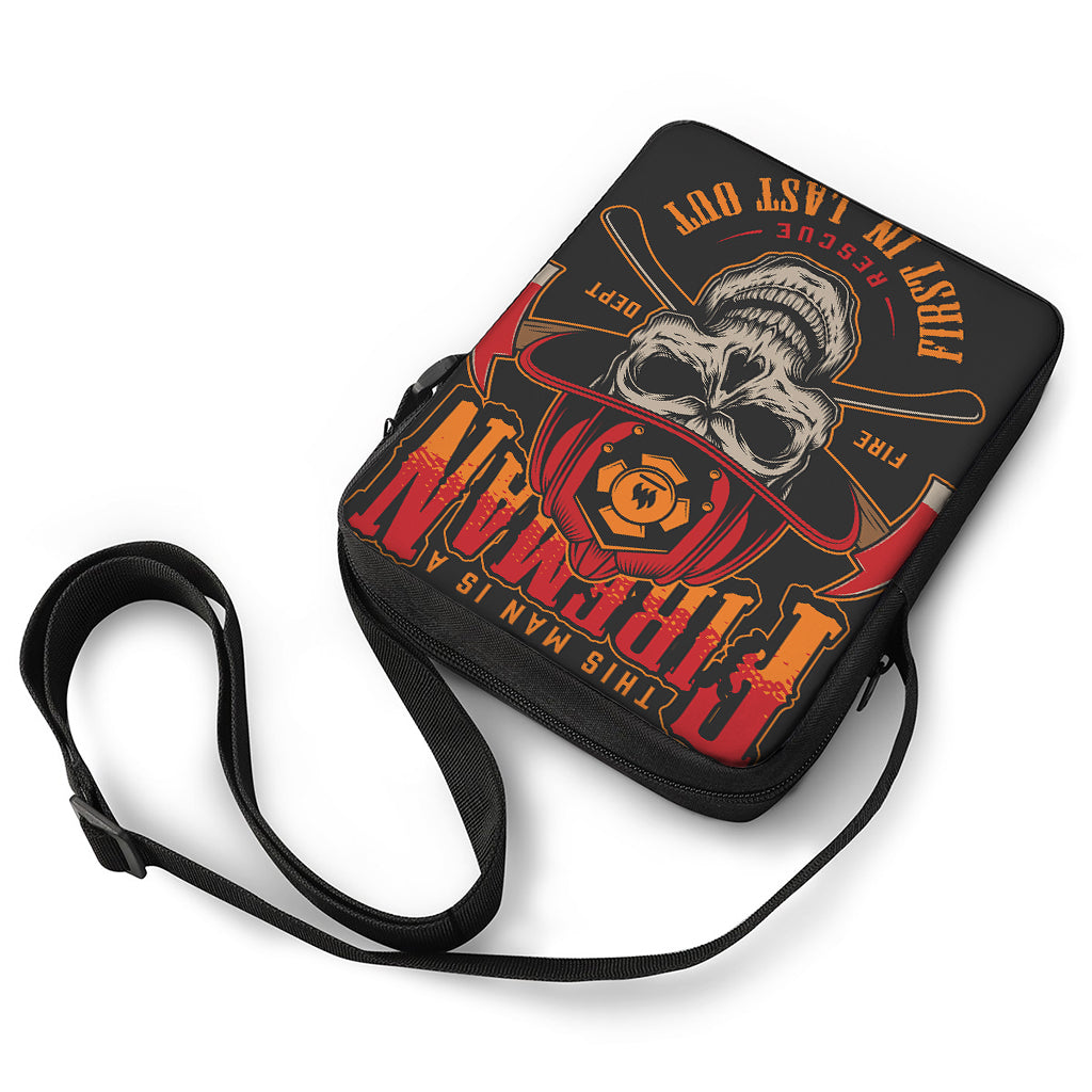 Firefighter First In Last Out Print Rectangular Crossbody Bag