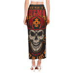 Firefighter First In Last Out Print Side Slit Maxi Skirt