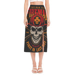 Firefighter First In Last Out Print Side Slit Midi Skirt