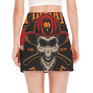 Firefighter First In Last Out Print Side Slit Mini Skirt