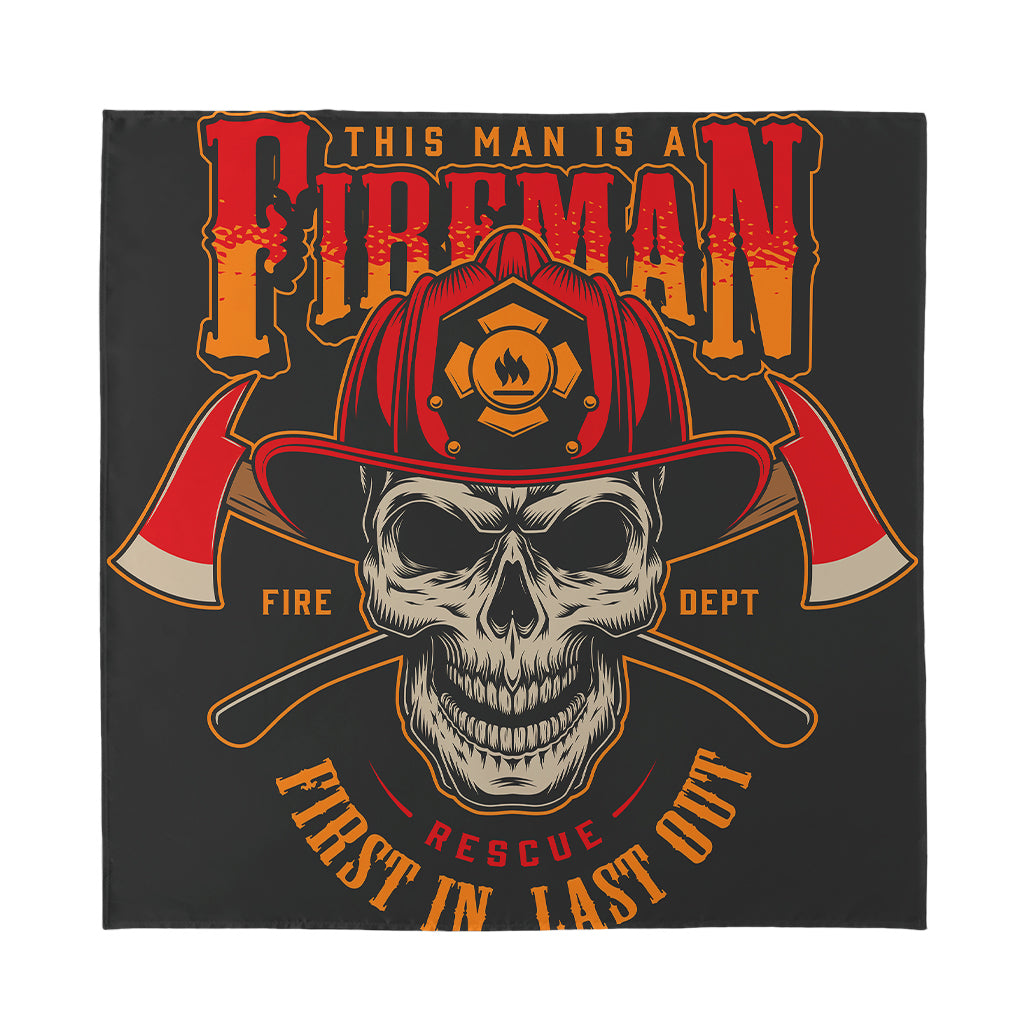 Firefighter First In Last Out Print Silk Bandana