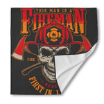 Firefighter First In Last Out Print Silk Bandana