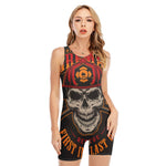 Firefighter First In Last Out Print Sleeveless One Piece Swimsuit