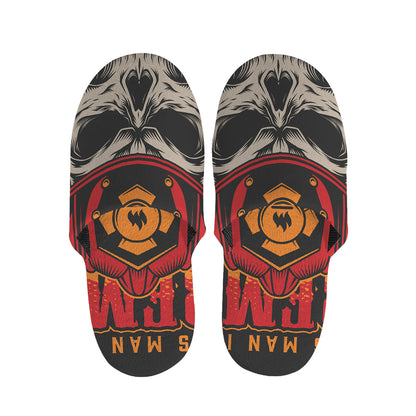 Firefighter First In Last Out Print Slippers