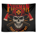 Firefighter First In Last Out Print Tapestry