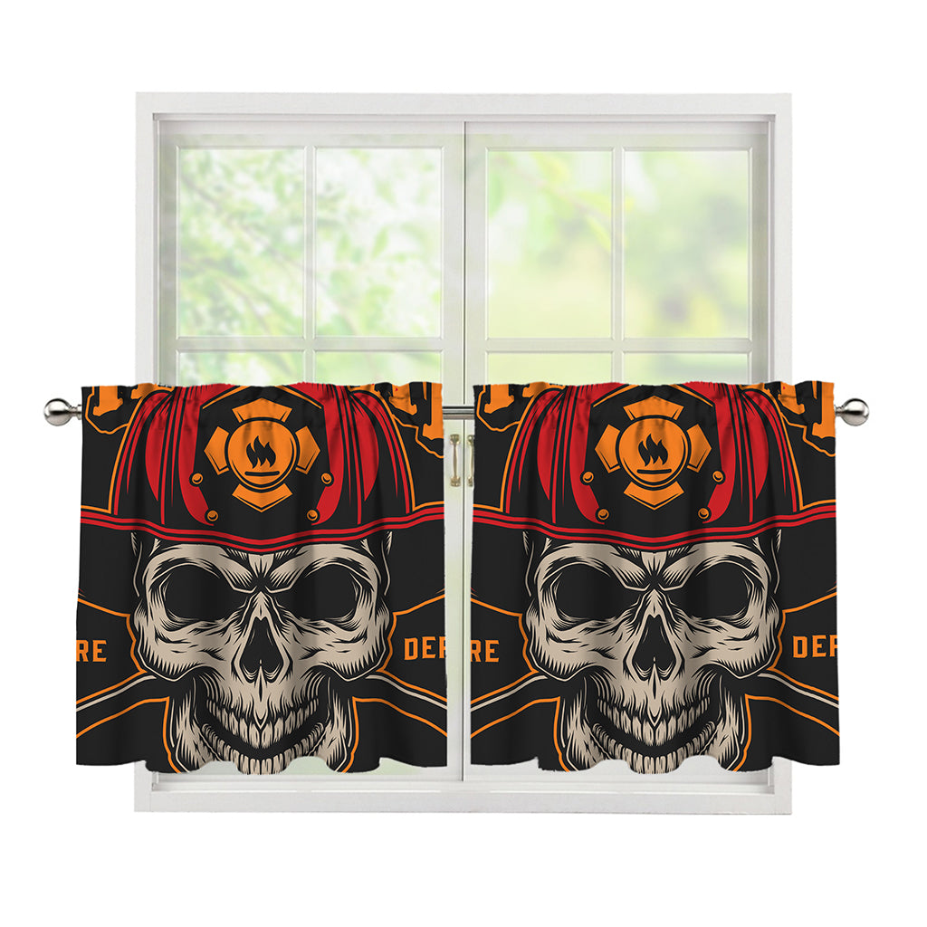 Firefighter First In Last Out Print Tier Curtains