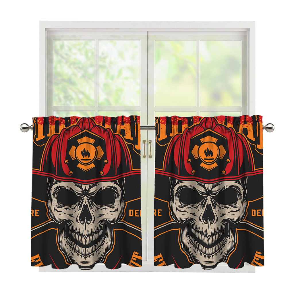 Firefighter First In Last Out Print Tier Curtains