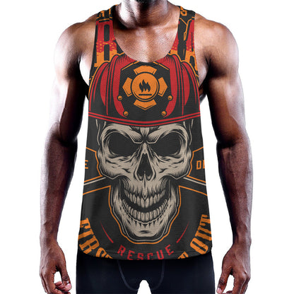 Firefighter First In Last Out Print Training Tank Top