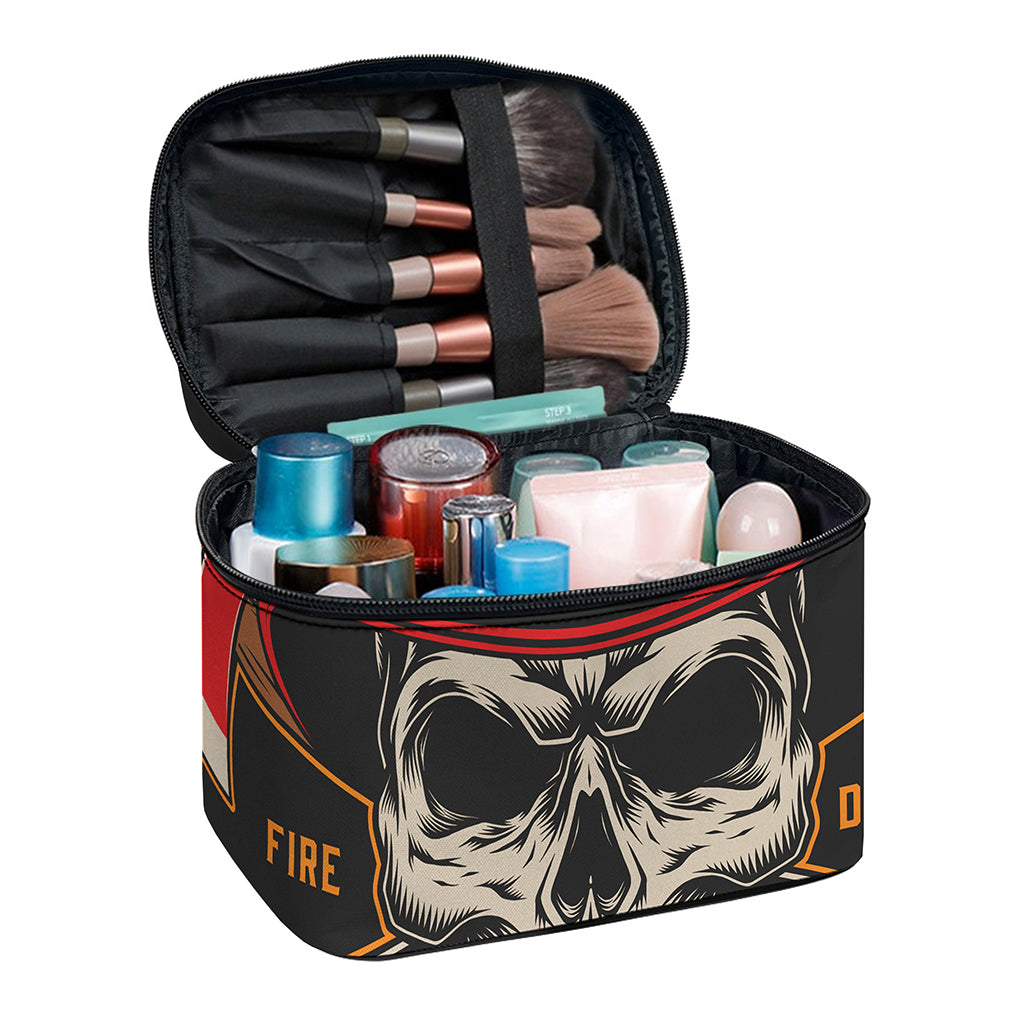 Firefighter First In Last Out Print Travel Makeup Bag