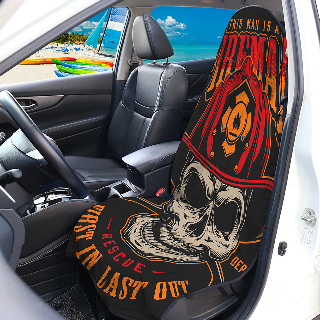 Firefighter First In Last Out Print Waterproof Car Seat Cover