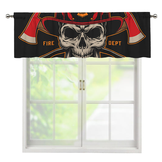 Firefighter First In Last Out Print Window Valance