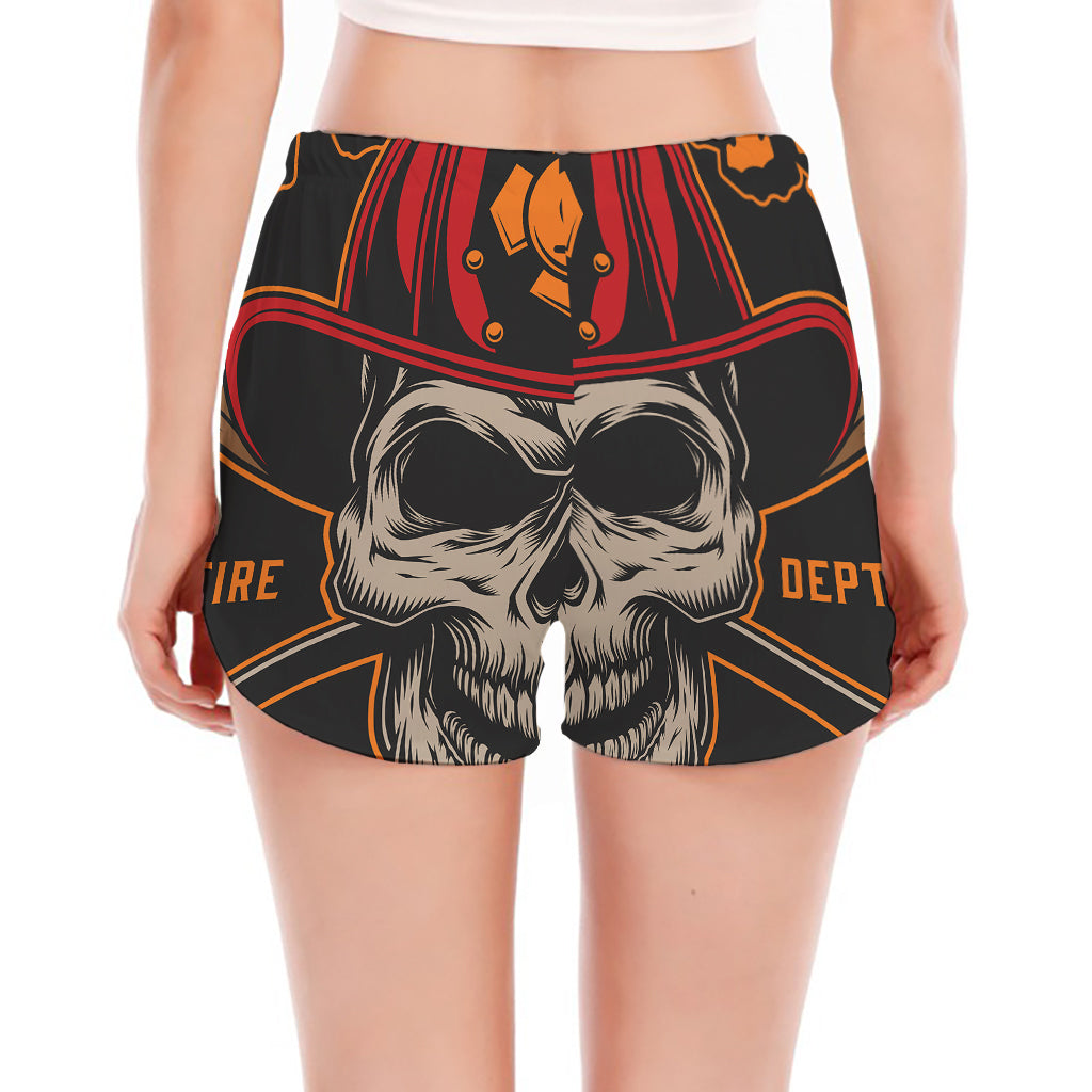 Firefighter First In Last Out Print Women's Split Running Shorts