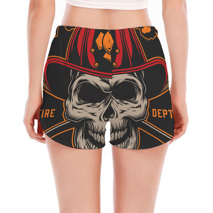 Firefighter First In Last Out Print Women's Split Running Shorts