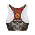 Firefighter First In Last Out Print Women's Sports Bra