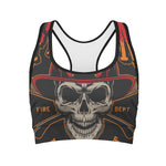 Firefighter First In Last Out Print Women's Sports Bra