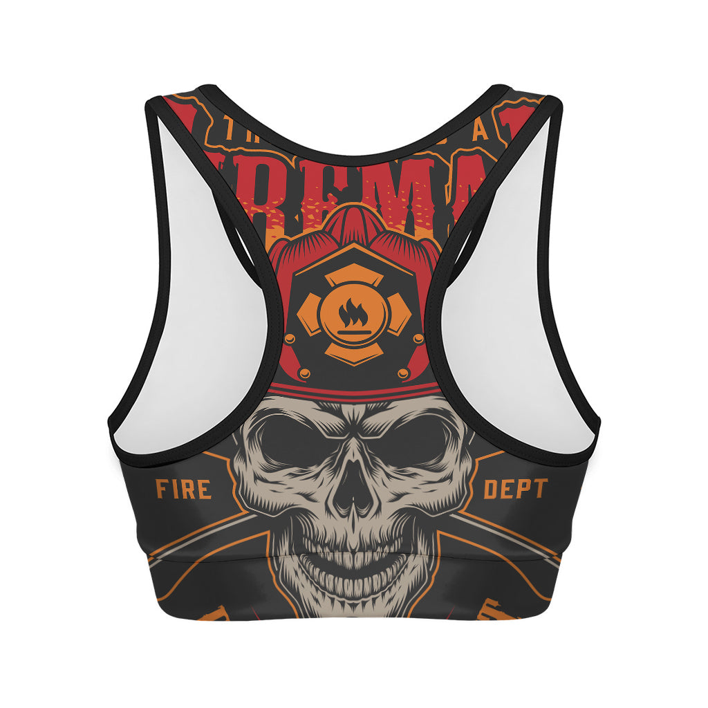 Firefighter First In Last Out Print Women's Sports Bra