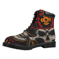 Firefighter First In Last Out Print Padded Collar Lace Up Boots