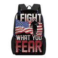 Firefighter I Fight What You Fear Print 17 Inch Backpack