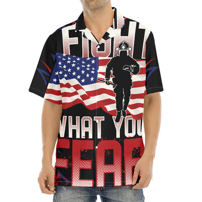 Firefighter I Fight What You Fear Print Aloha Shirt