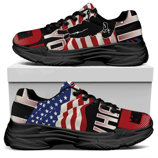 Firefighter I Fight What You Fear Print Black Chunky Shoes