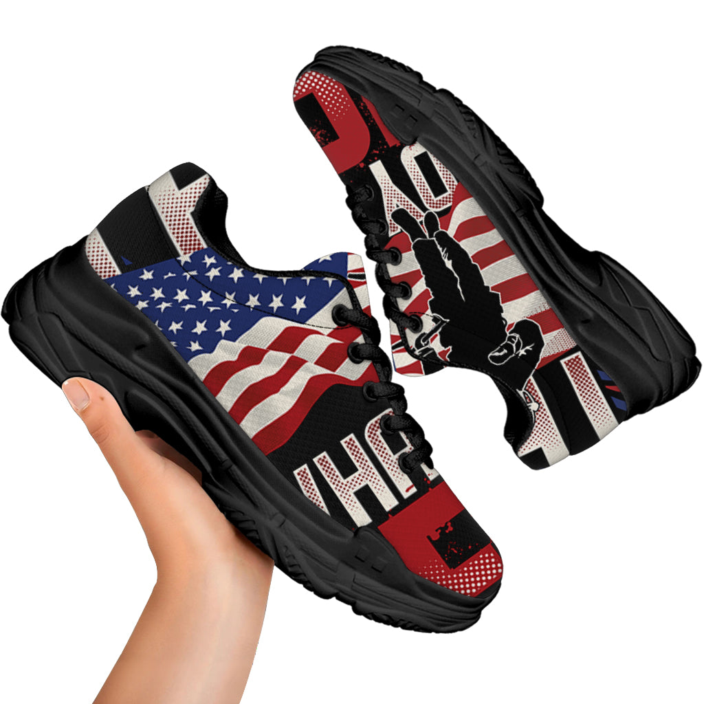 Firefighter I Fight What You Fear Print Black Chunky Shoes