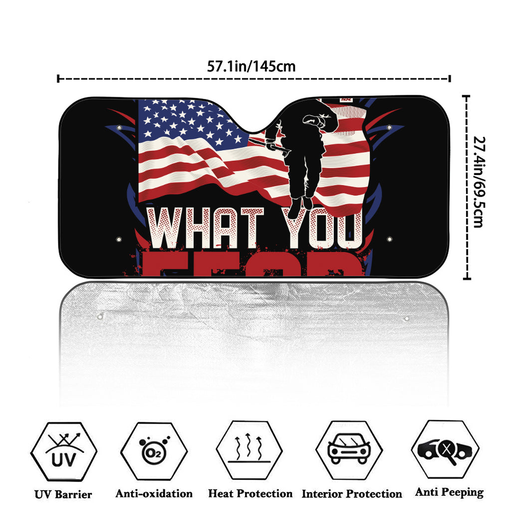 Firefighter I Fight What You Fear Print Car Windshield Sun Shade