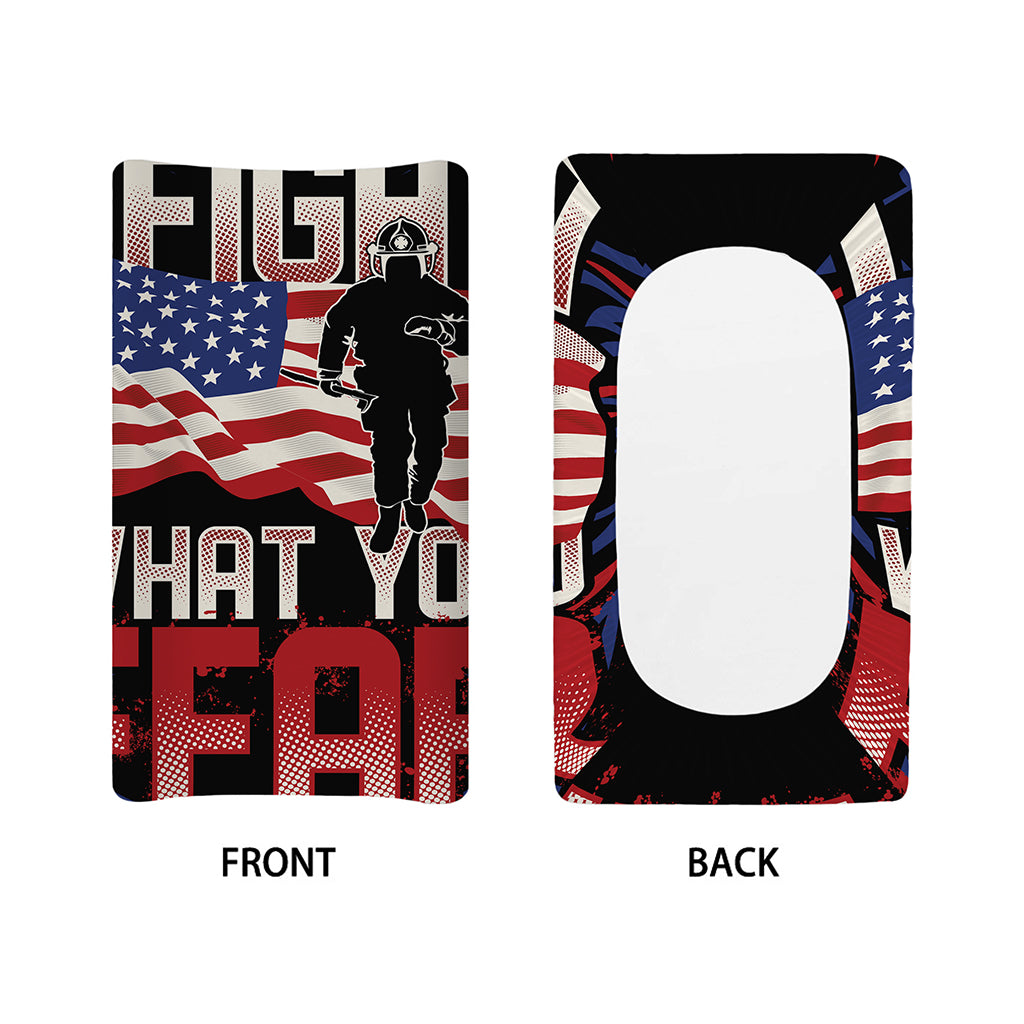 Firefighter I Fight What You Fear Print Changing Pad Cover