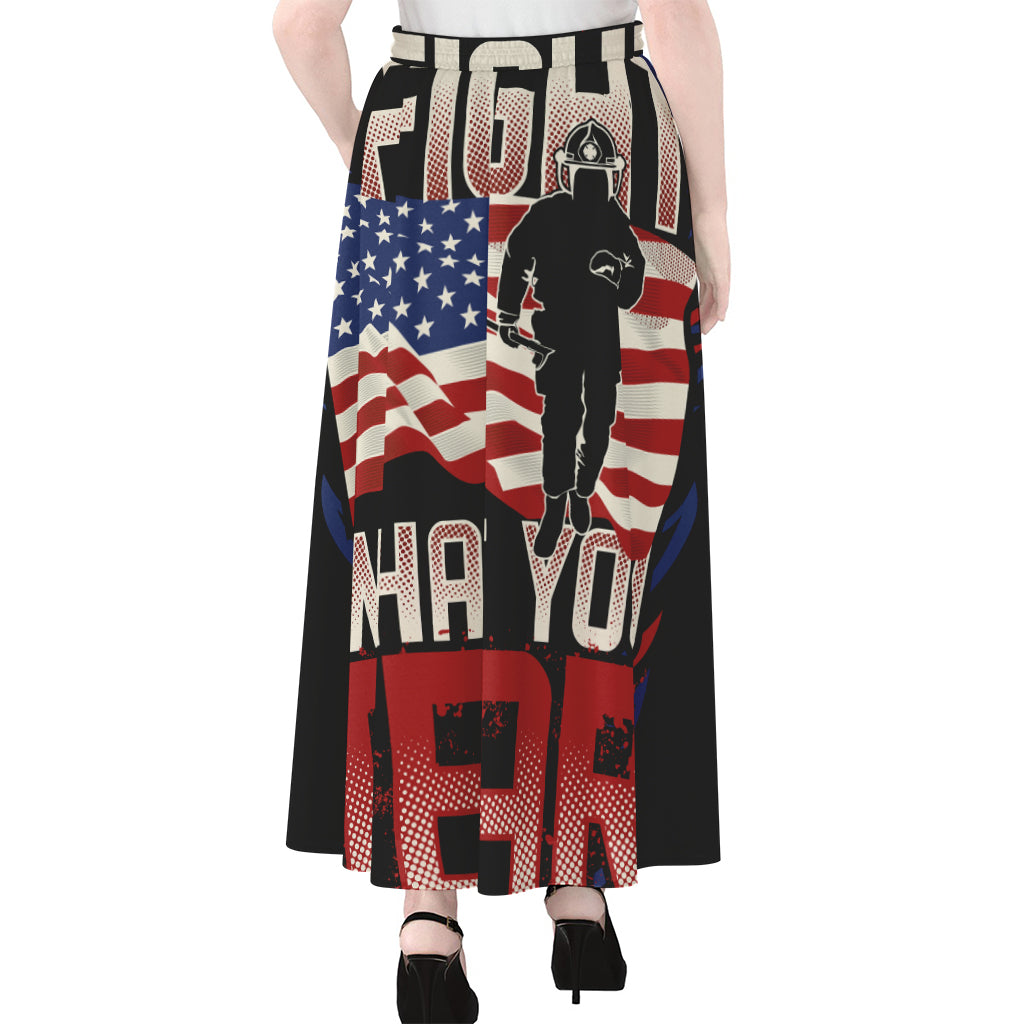 Firefighter I Fight What You Fear Print Chiffon Maxi Skirt