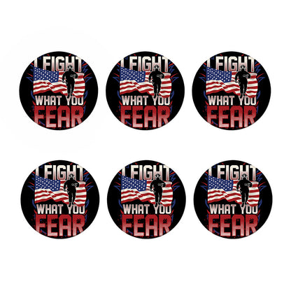 Firefighter I Fight What You Fear Print Coaster Set