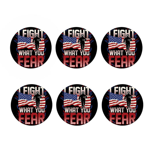 Firefighter I Fight What You Fear Print Coaster Set