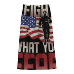 Firefighter I Fight What You Fear Print Cotton Front Slit Maxi Skirt