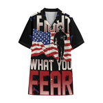 Firefighter I Fight What You Fear Print Cotton Hawaiian Shirt