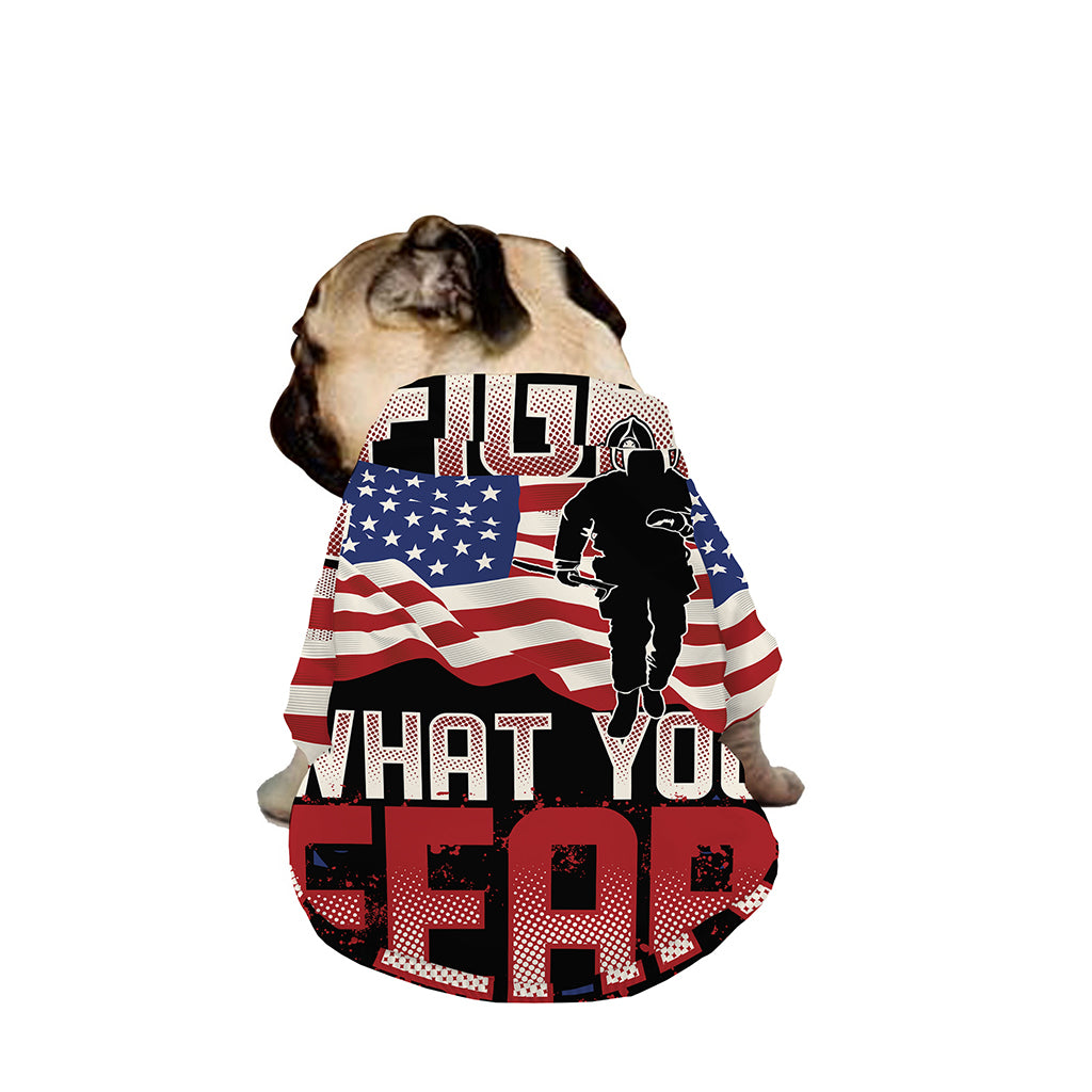 Firefighter I Fight What You Fear Print Dog Zip Up Jacket