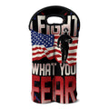 Firefighter I Fight What You Fear Print Double Neoprene Wine Tote