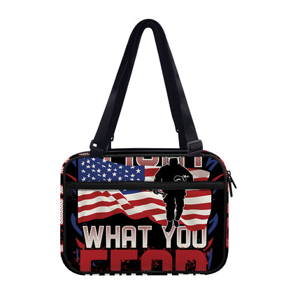 Firefighter I Fight What You Fear Print Double Strap Bible Bag