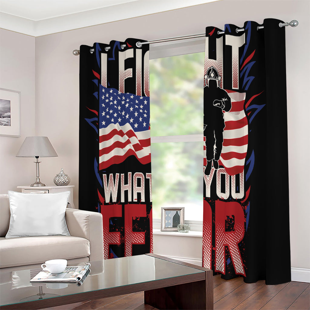 Firefighter I Fight What You Fear Print Extra Wide Grommet Curtains