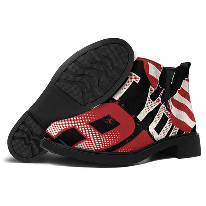 Firefighter I Fight What You Fear Print Flat Ankle Boots
