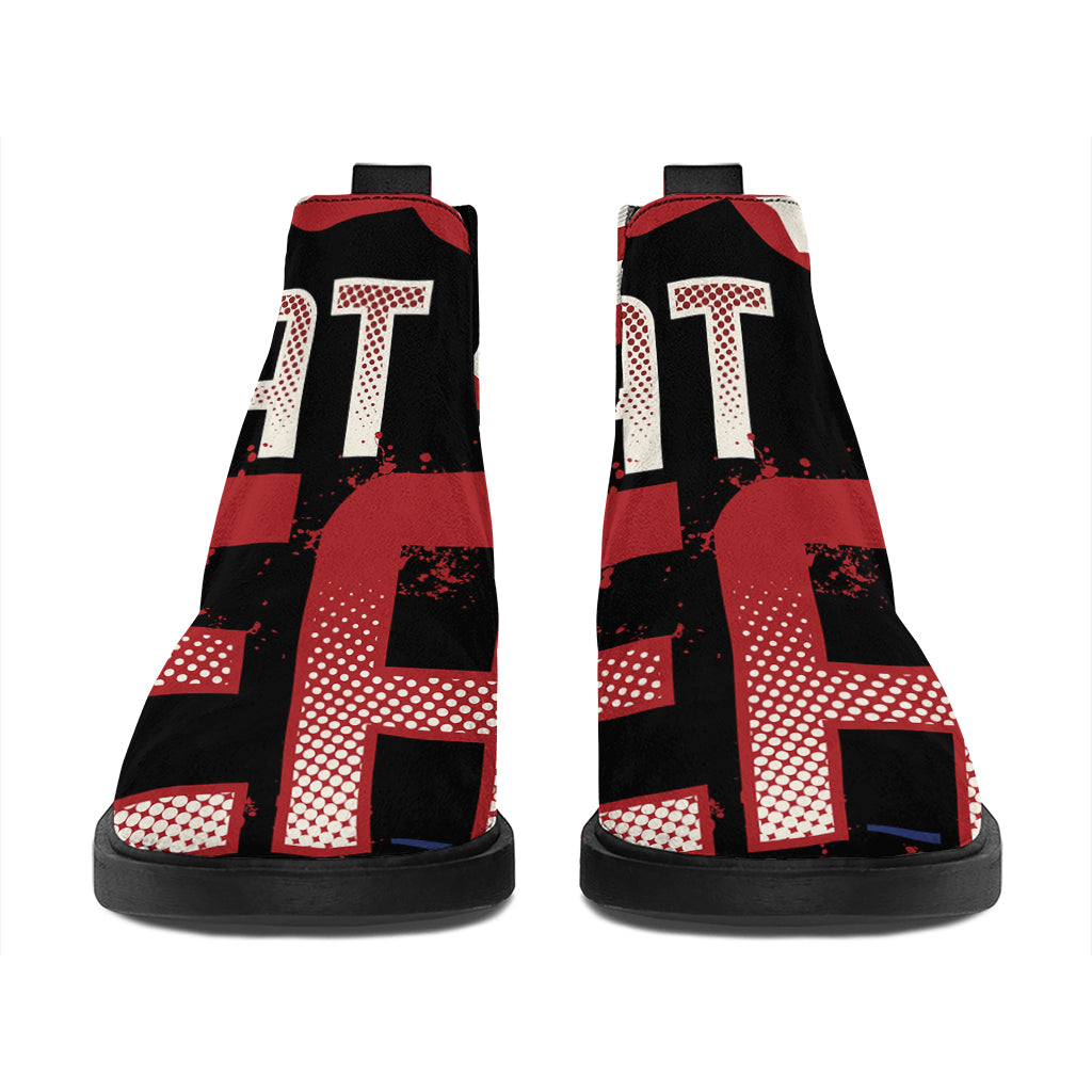 Firefighter I Fight What You Fear Print Flat Ankle Boots