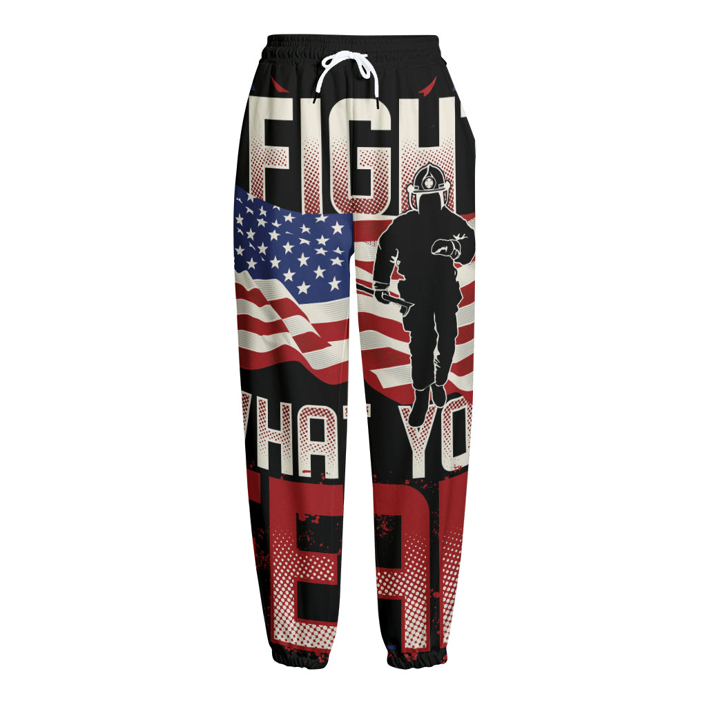 Firefighter I Fight What You Fear Print Fleece Lined Knit Pants