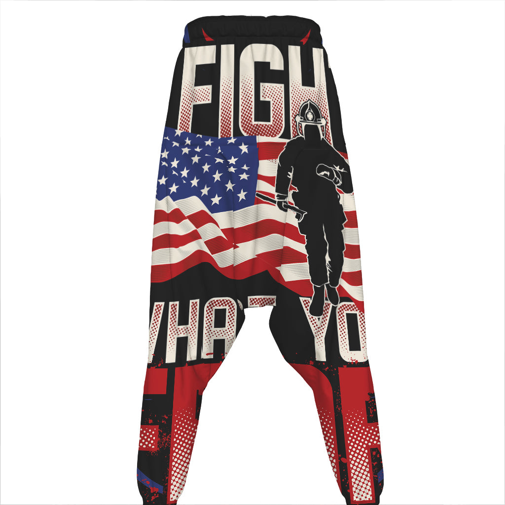 Firefighter I Fight What You Fear Print Hammer Pants