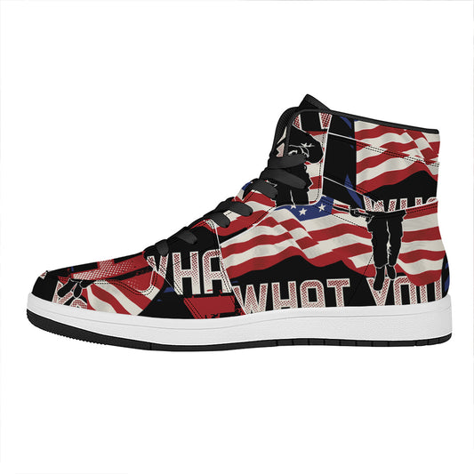 Firefighter I Fight What You Fear Print High Top Leather Sneakers