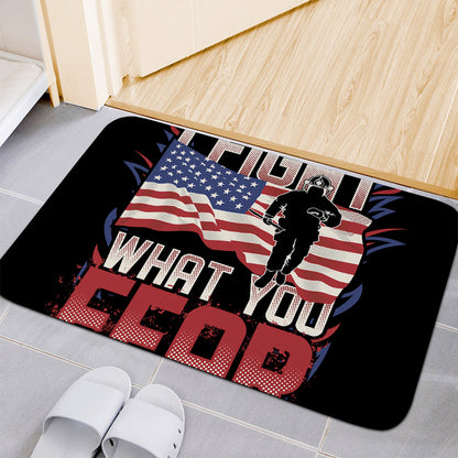 Firefighter I Fight What You Fear Print Indoor Door Mat